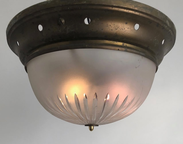 Pair of Frosted Flush Domes